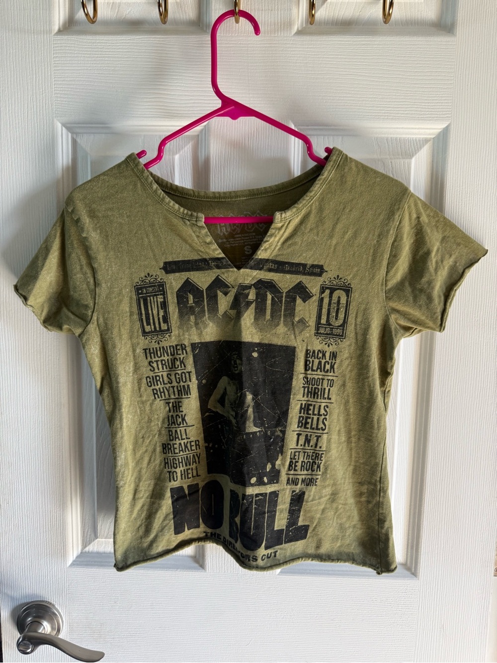 Green AC/DC baby tee